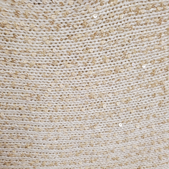 Sigrid Olsen Linen Hand Knit Sleeveless Blouse Sequin Embellished Size Medium - Picture 5 of 11